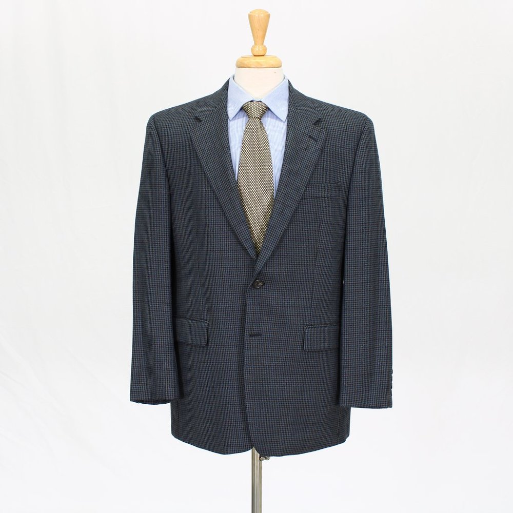 Ralph Lauren 42r Blue Check 2-Button Sport Coat Blazer Jacket O255